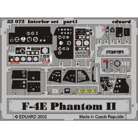 Colour Photoetch for 1/32 F-4E Phantom II Interior Vol.1 for Tamiya kit