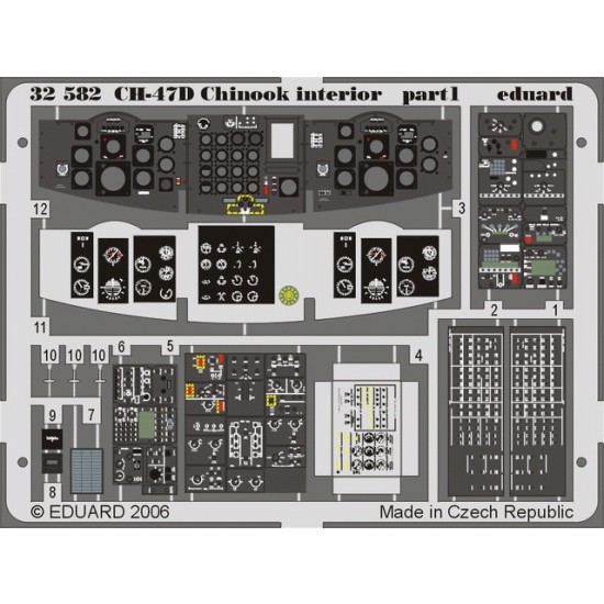 Photoetch for 1/35 CH-47D Chinook Interior for Trumpeter kit