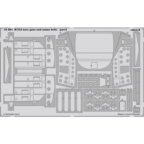 1/32 North-American B-25J Mitchell nose guns and ammo belts for Hong Kong Models kits
