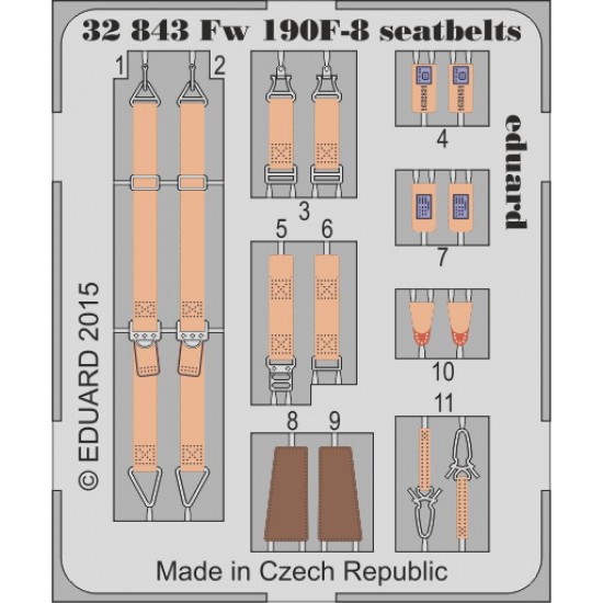 1/32 Focke-Wulf Fw 190F-8 Seatbelts for Revell kit #04869 (1 Photo-Etched Sheet) 