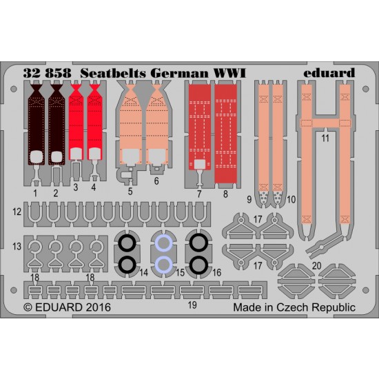 1/32 WWI German Seatbelts (1 Photo-Etched Sheet)