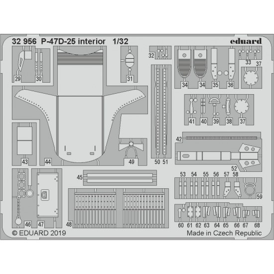 1/35 Republic P-47D-25 Thunderbolt Interior Detail Set for Hasegawa kits