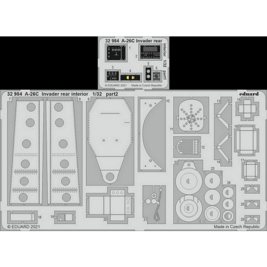 1/32 Douglas A-26C Invader Rear Interior Detail Set for HobbyBoss kits