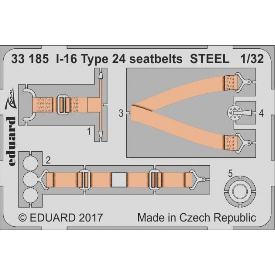 1/32 I-16 Type 24 Seatbelts Steel Detail set for ICM kits