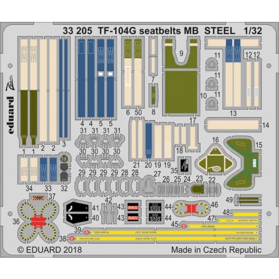 1/32 TF-104G Starfighter Seatbelts MB Detail Set for Italeri kits