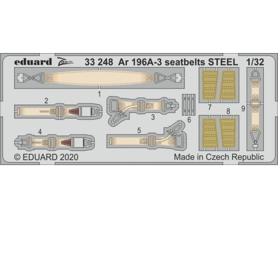 1/32 Arado Ar 196A-3 Seatbelts Steel Detail Set for Revell kits