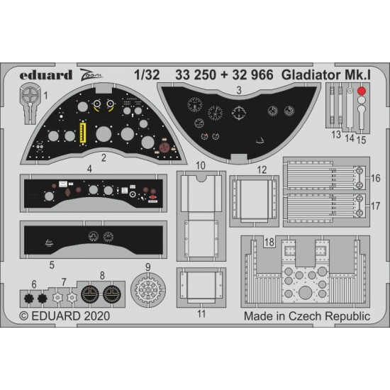 1/32 Gloster Gladiator Mk.I Detail set for ICM kits