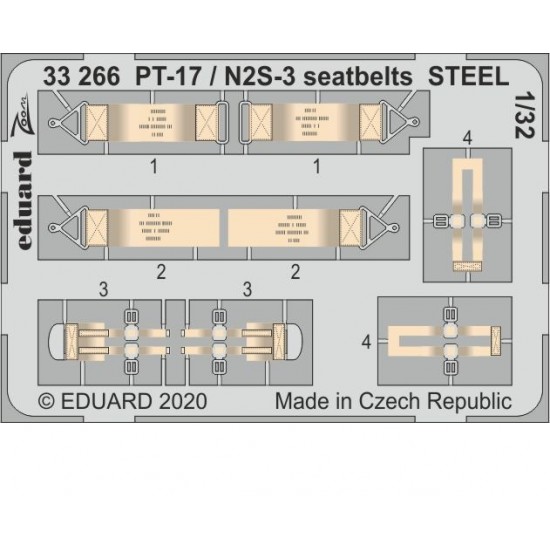 1/32 Boeing-Stearman PT-17 / N2S-3 Seatbelts Detail Set for ICM kits