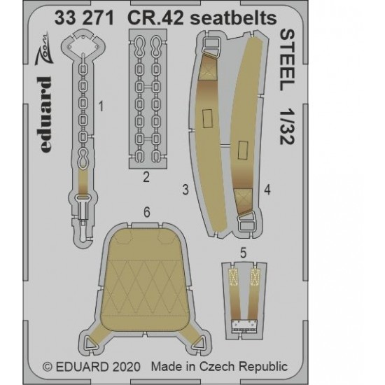 1/32 Fiat CR. 42 Seatbelts Detail Set for ICM kits