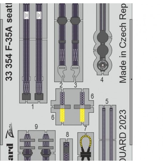 1/32 Lockheed Martin F-35A Lightning II Seatbelts Detail Set for Trumpeter kits
