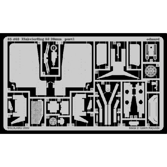 Photoetch for 1/35 German Flakvierling 38 20mm for Tamiya kit