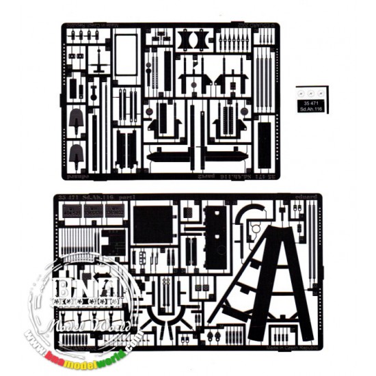 Photo-etched parts for 1/35 German Sd.Ah.116 Trailer for Tamiya kit