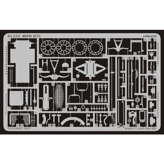 Photoetch for 1/35 WWII BMW R75 Motorcycle for Tamiya kit