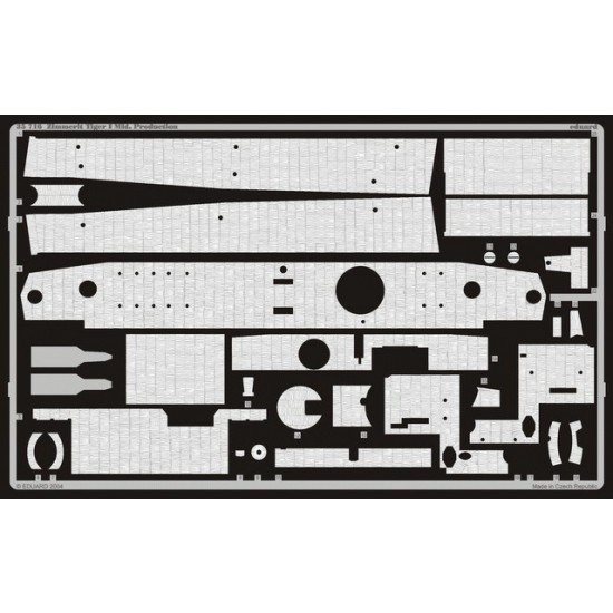 Photo-etched Zimmerit for 1/35 Tiger I Mid. Production for Tamiya kit