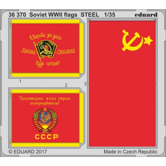 1/35 WWII Soviet Flags Steel Photo etched set