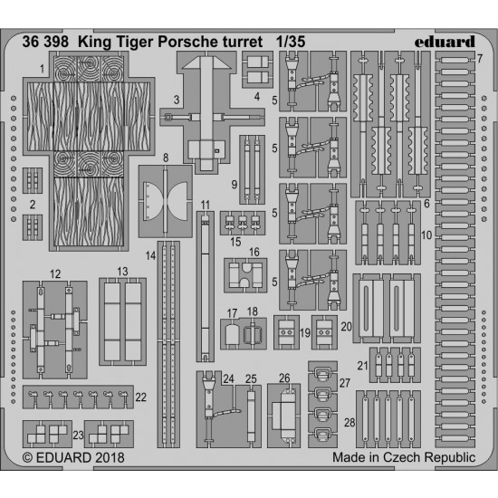 1/35 King Tiger Porsche Turret Detail Set (PE) for Meng Models