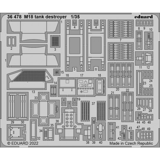 1/35 M18 Tank Destroyer Detail set for Tamiya kits