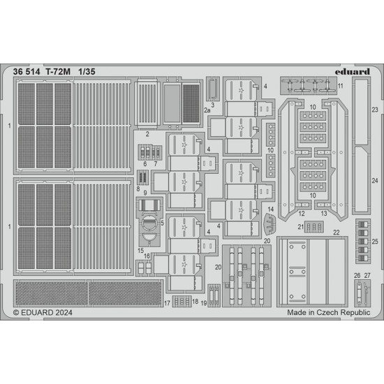1/35 T-72M Main Battle Tank Photo-Etched Accessories for Trumpeter kits