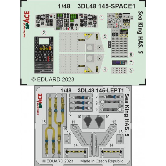 1/48 Westland Sea King HAS.5 Interior Details (3D decal) for Airfix kits