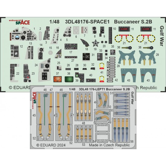 1/48 Blackburn Buccaneer S.2B Gulf War 3D Decals & PE parts for Airfix kits