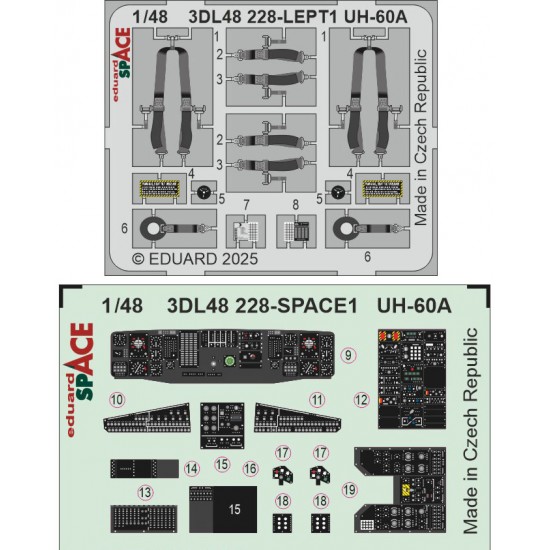 1/48 UH-60A Black Hawk Interior 3D Decals for ICM kits