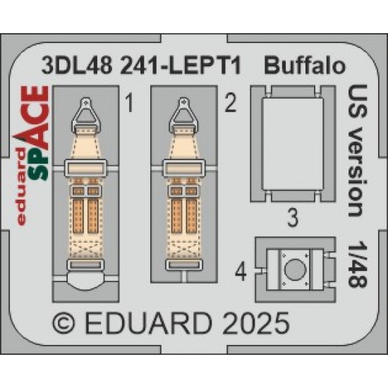 1/48 US Brewster F2A Buffalo Interior Details (3D decal) for Tamiya kits