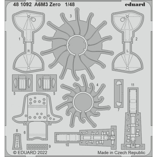 1/48 Mitsubishi A6M3 Zero Detail set (photo-etched) for Eduard kits