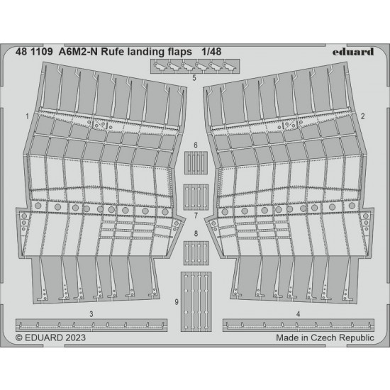 1/48 Nakajima A6M2-N Rufe Landing Flaps Detail Parts for Eduard kits