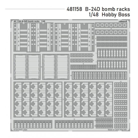 1/48 Consolidated B-24D Liberator Bomb Racks PE parts for Hobby Boss kits
