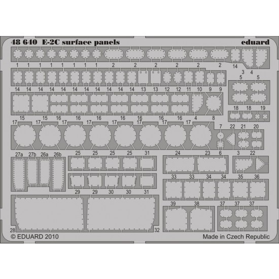 Photoetch for 1/48 E-2C Surface Panels for Kinetic kit