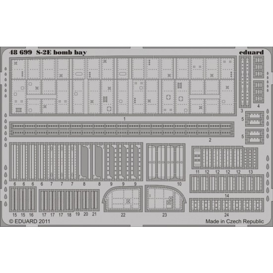 Photo-etched parts for 1/48 Grumman S-2E Tracker Bomb bay for Kinetic kit