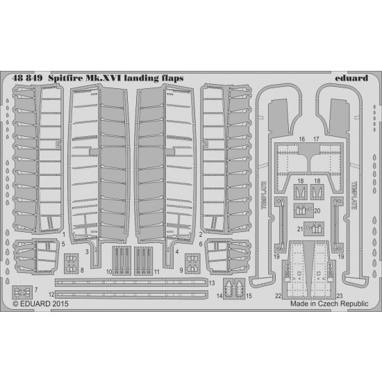 1/48 Supermarine Spitfire Mk.XVI Landing Flaps for Eduard kits (1 Photo-Etched Sheet) 