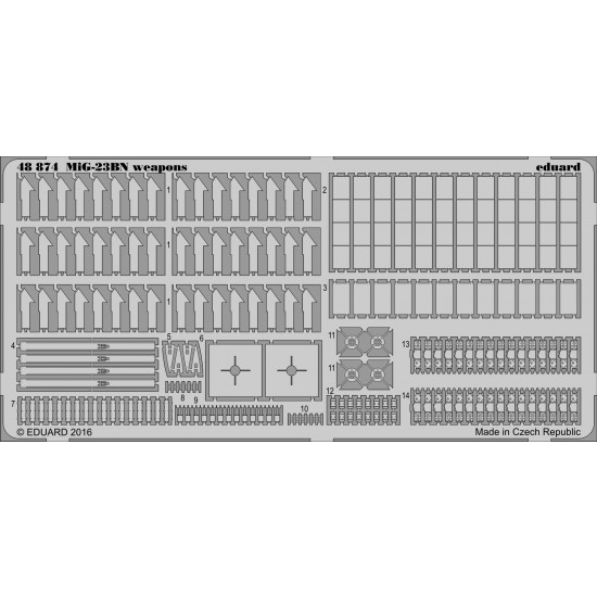 1/48 Mikoyan MiG-23BN Weapons for Trumpeter kit #05801 (1 Photo-Etched Sheet)