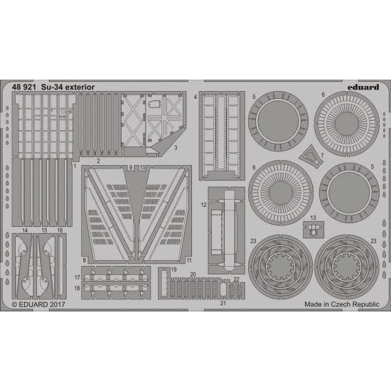 1/48 Sukhoi Su-34 Exterior Detail Set for Hobby Boss kit #81756 (1 Photo-Etched Sheet)
