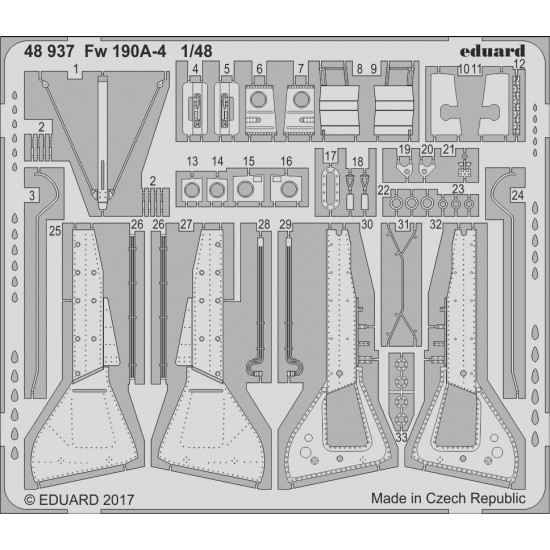 1/48 German Fw 190 A-4 Photo-etched Set for Eduard (1pc)