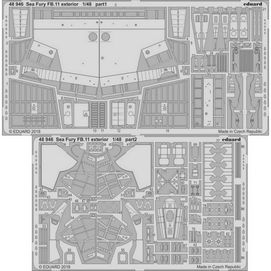 1/48 Sea Fury FB.11 Exterior Photo-etched Set for Airfix kits
