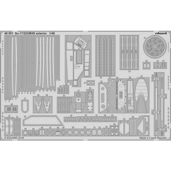 1/48 Su-17/22UM3K Exterior Photo-etched set for Kitty Hawk kits