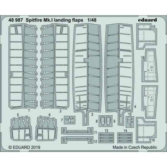 1/48 Supermarine Spitfire Mk.I Landing Flaps Photo-etched Detail set for Tamiya kits
