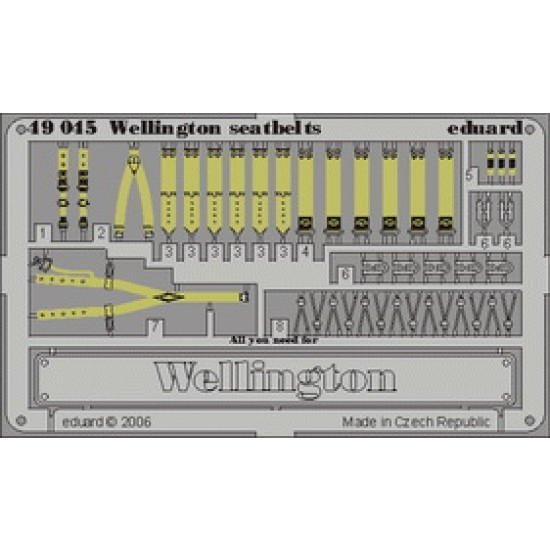 Colour Photoetch for 1/48 Vickers Wellington Seatbelts for Trumpeter kit