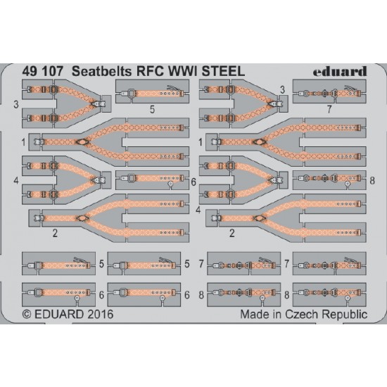 1/48 WWI RFC Seatbelts (Steel, 1 Photo-Etched Sheet)
