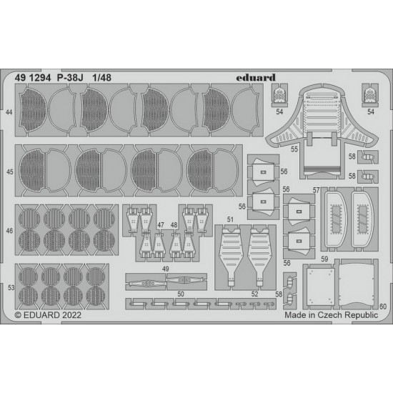 1/48 Lockheed P-38J Lightning Detail Set for Tamiya kits