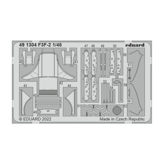 1/48 Grumman F3F-2 Detail set (photo-etched) for Academy kits