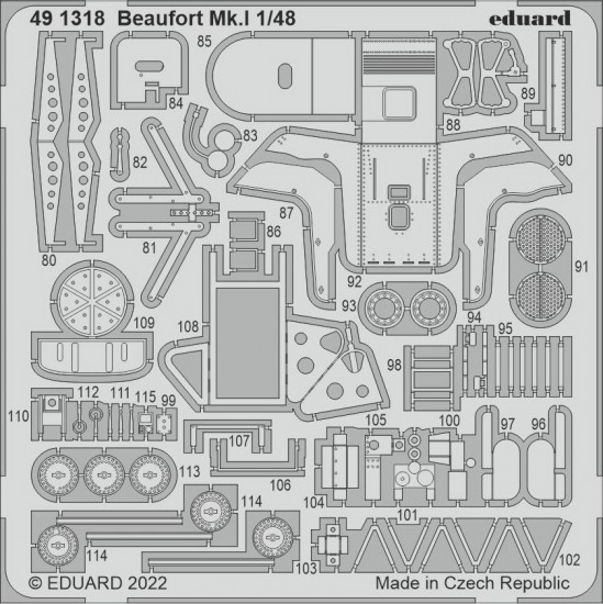 1/48 Bristol Beaufort Mk.I Detail set for ICM kits