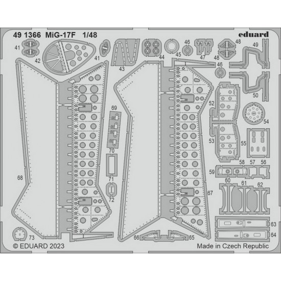 1/48 Mikoyan-Gurevich MiG-17F Photo-etched set for Ammo by Mig Jimenez kits