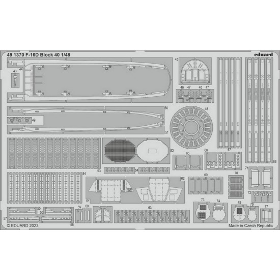 1/48 General Dynamics F-16D Fighting Falcon Block 40 Photo-etched set for Kinetic kits