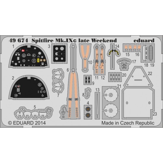 1/48 Supermarine Spitfire MK.IXc late Weekend Interior Detail Set for Eduard kits