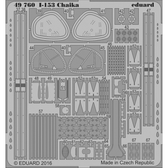 1/48 Biplane Fighter Polikarpov I-153 Chaika Interior Detail Set for ICM kit #48095 (1PE)