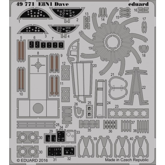1/48 Nakajima E8N1 Dave Interior Detail Set for Hasegawa kit (1 Photo-Etched Sheet)