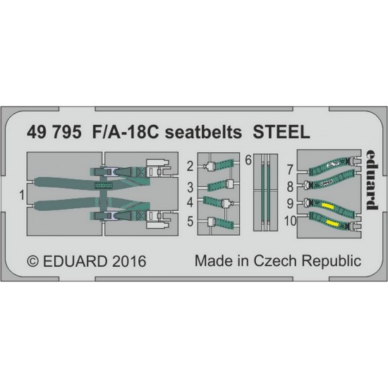 1/48 McDonnell-Douglas F/A-18C Hornet Seatbelts for Kinetic kit K48031 (Steel, 1PE)