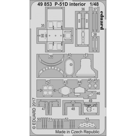 1/48 North American P-51D Mustang Interior Detail Set for Airfix kit